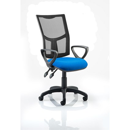 Eclipse Plus II Mesh Back Operator Chair, Blue, With Fixed Height Loop Arms