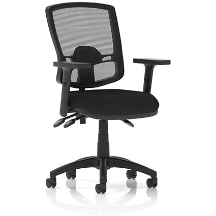 Eclipse Plus III Deluxe Mesh Back Operator Chair, Height Adjustable Arms, Black