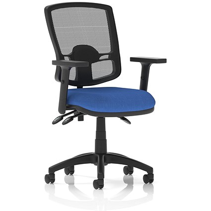 Eclipse Plus III Deluxe Mesh Back Operator Chair, Height Adjustable Arms, Blue