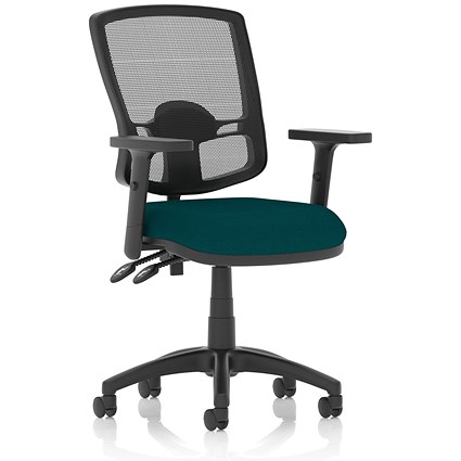 Eclipse Plus II Deluxe Mesh Back Operator Chair, Height Adjustable Arms, Maringa Teal