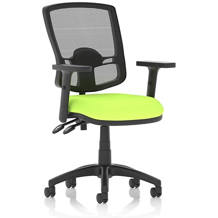 Eclipse Plus II Deluxe Mesh Back Operator Chair, Height Adjustable Arms, Myrrh Green