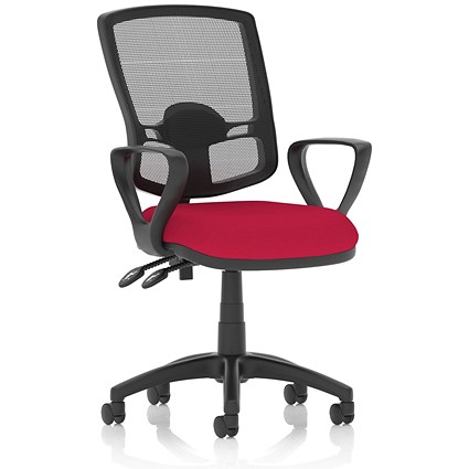 Eclipse Plus II Deluxe Mesh Back Operator Chair, Fixed Loop Arms, Bergamot Cherry