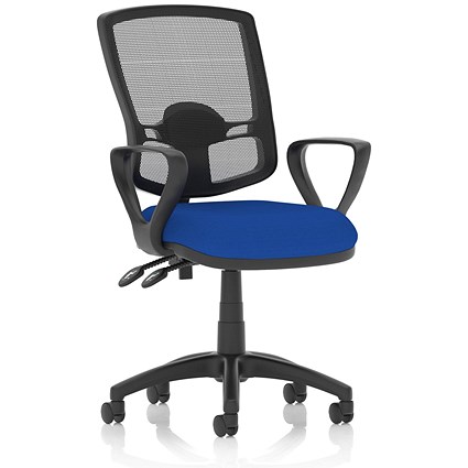 Eclipse Plus II Deluxe Mesh Back Operator Chair, Fixed Loop Arms, Stevia Blue