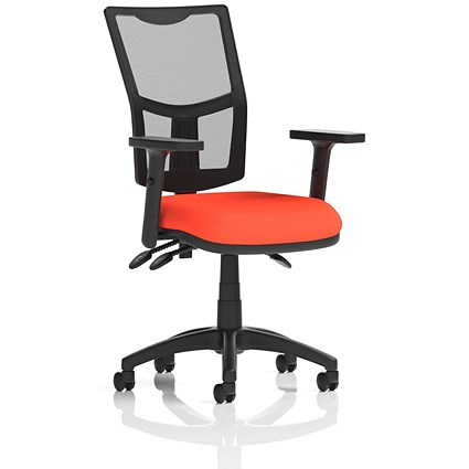 Eclipse Plus III Mesh Back Operator Chair, Height Adjustable Arms, Tabasco Orange