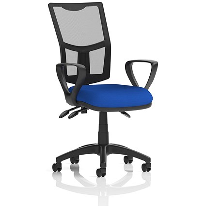 Eclipse Plus III Mesh Back Operator Chair, Fixed Loop Arms, Stevia Blue