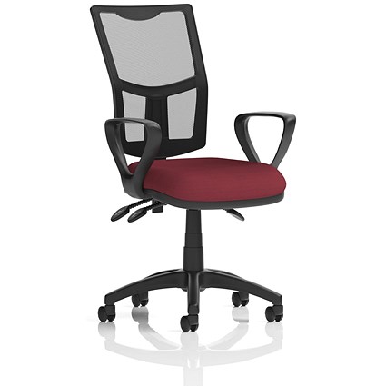 Eclipse Plus III Mesh Back Operator Chair, Fixed Loop Arms, Ginseng Chilli