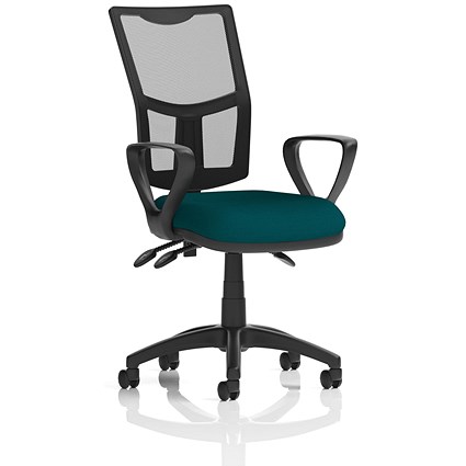 Eclipse Plus III Mesh Back Operator Chair, Fixed Loop Arms, Maringa Teal