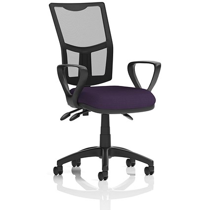 Eclipse Plus III Mesh Back Operator Chair, Fixed Loop Arms, Tansy Purple