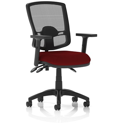 Eclipse Plus III Deluxe Mesh Back Operator Chair, Height Adjustable Arms, Ginseng Chilli