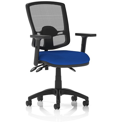 Eclipse Plus III Deluxe Mesh Back Operator Chair, Height Adjustable Arms, Stevia Blue