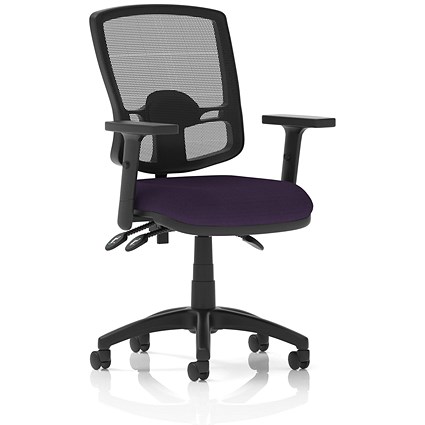 Eclipse Plus III Deluxe Mesh Back Operator Chair, Height Adjustable Arms, Tansy Purple