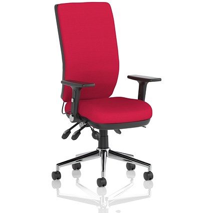 Chiro High Back Task Operators Chair, Bergamot Cherry , With Height Adjustable & Folding Arms