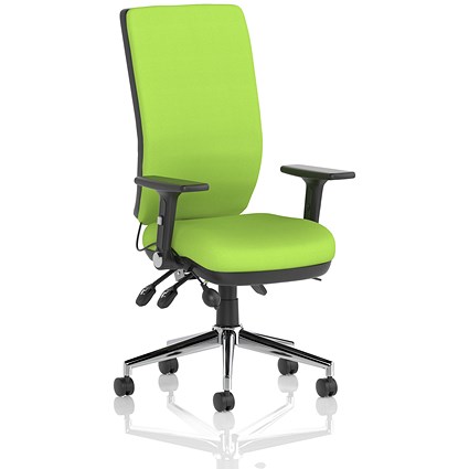 Chiro High Back Task Operators Chair, Myrrh Green , With Height Adjustable And Folding Arms