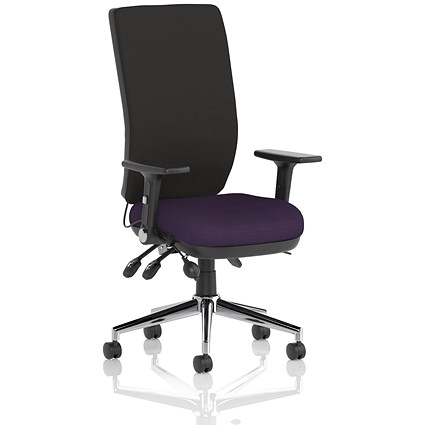 Chiro High Back Task Operators Chair, Tansy Purple , With Height Adjustable & Folding Arms