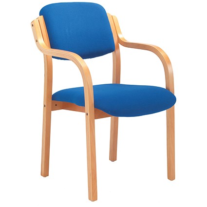 Jemini Wood Frame Arm Chair, Blue