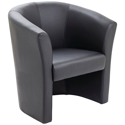 Avior Vinyl Tub Chair, Black