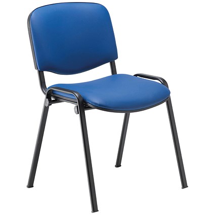 Jemini Ultra Multipurpose Black Frame Stacking Chair, Blue Vinyl