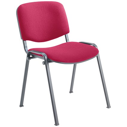 Jemini Ultra Multipurpose Black Frame Stacking Chair, Burgundy