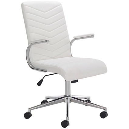 Jemini Tarragona Medium Back Managers Chair, White | Paperstone