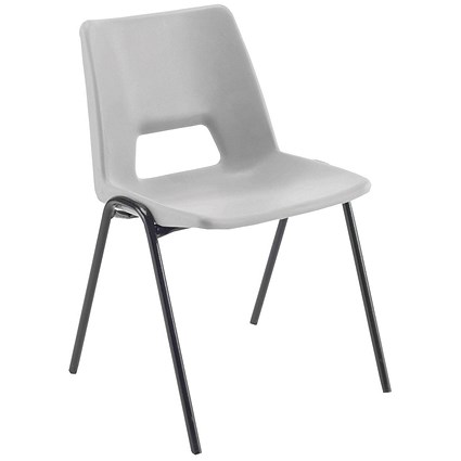 Jemini Polypropylene Stacking Chair, Grey