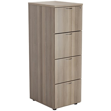 Jemini Foolscap Filing Cabinet, 4 Drawer, Grey Oak