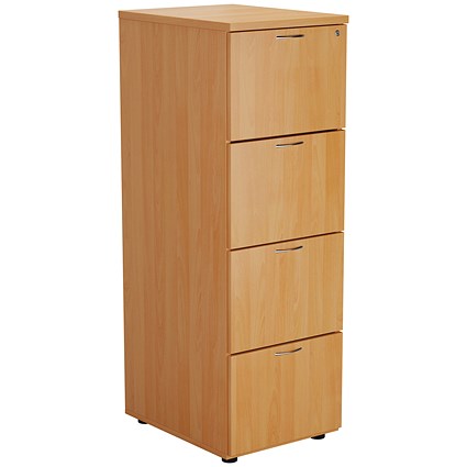 Jemini Foolscap Filing Cabinet, 4 Drawer, Beech