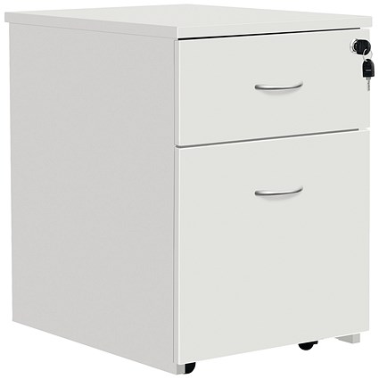 Serrion Eco 18 2 Drawer Mobile Pedestal, White