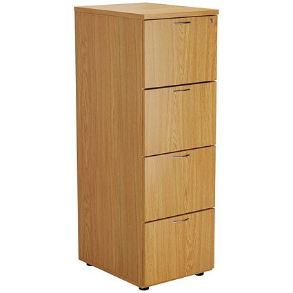 Jemini Foolscap Filing Cabinet, 4 Drawer, Oak