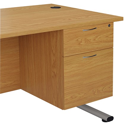 Jemini 2 Drawer Fixed Pedestal, 510mm Deep, Beech