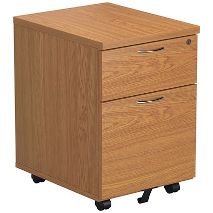 Jemini 2 Drawer Mobile Pedestal, Oak