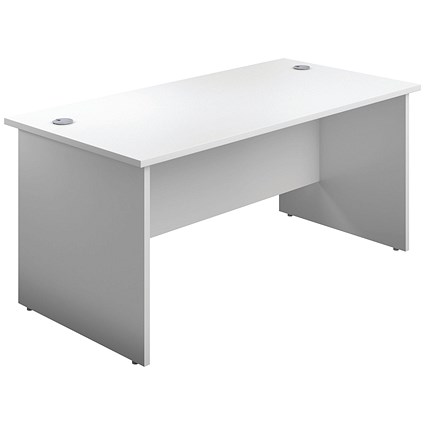 Jemini 1800mm Rectangular Desk, Panel End Leg, White