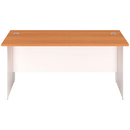 Jemini Two-Tone 1200mm Rectangular Desk, Panel End Leg, Beech & White