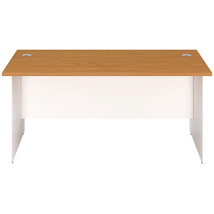 Jemini Two-Tone 1200mm Rectangular Desk, Panel End Leg, Oak & White