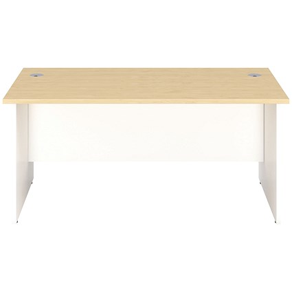 Jemini Two-Tone 1200mm Rectangular Desk, Panel End Leg, Maple & White