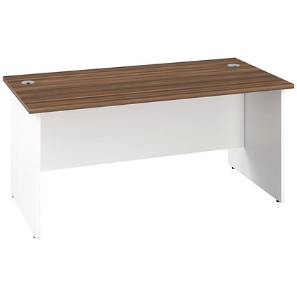 Jemini Two-Tone 1200mm Rectangular Desk, Panel End Leg, Walnut & White