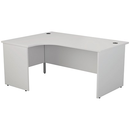 Jemini 1600mm Corner Desk, Left Hand, Panel End Leg, White