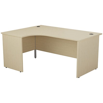 Jemini 1600mm Corner Desk, Left Hand, Panel End Leg, Maple