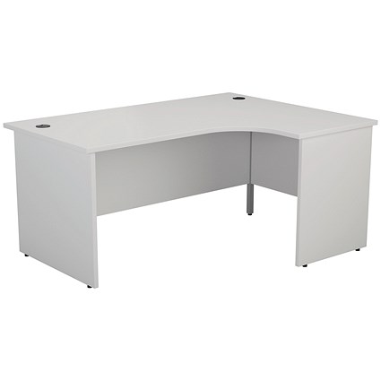 Jemini 1600mm Corner Desk, Right Hand, Panel End Leg, White