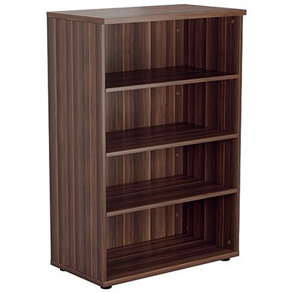 Jemini Tall Wooden Bookcase, 4 Shelves, 1600mm High, Walnut