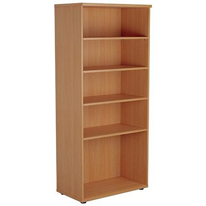 Jemini Tall Wooden Bookcase, 4 Shelves, 1800mm High, Beech