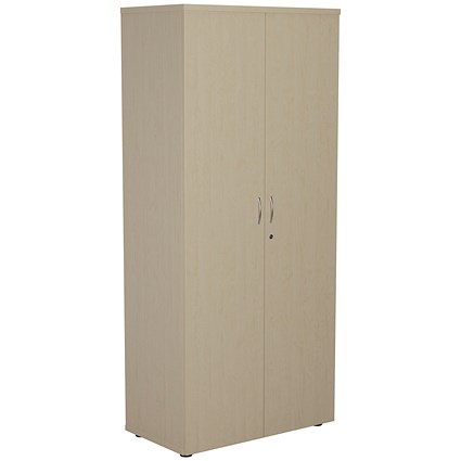 Jemini Tall Wooden Cupboard, 4 Shelves, 1800mm High, Maple