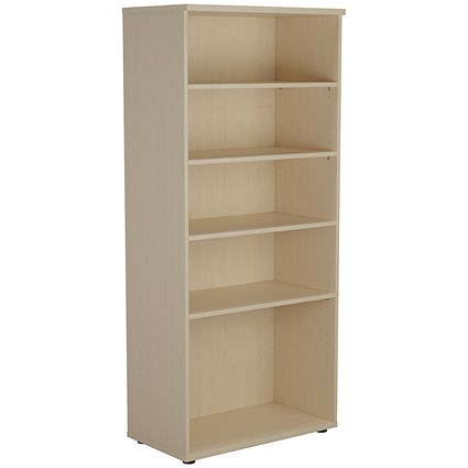 Jemini Tall Wooden Bookcase, 4 Shelves, 1800mm High, Maple