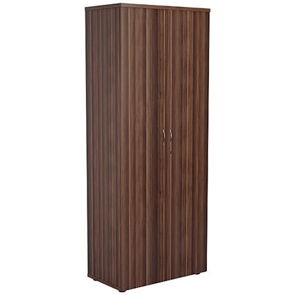 Jemini Extra Tall Wooden Cupboard, 4 Shelves, 2000mm High, Walnut