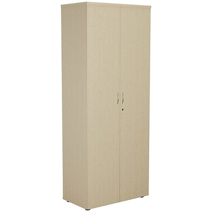 Jemini Extra Tall Wooden Cupboard, 4 Shelves, 2000mm High, Maple