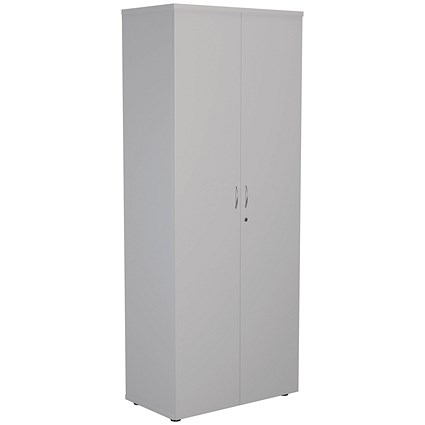 Jemini Extra Tall Wooden Cupboard, 4 Shelves, 2000mm High, White