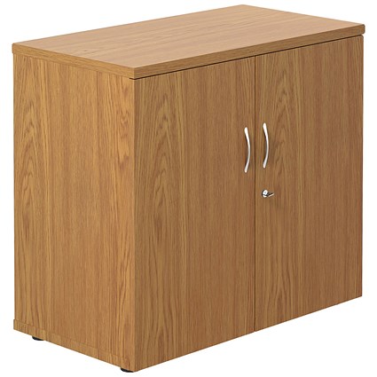 Jemini Desk High Wooden Cupboard, 1 Shelf, 730mm High, Oak