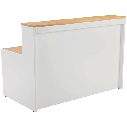 Jemini Two-Tone Reception Unit, 1400x800x740mm, Oak & White