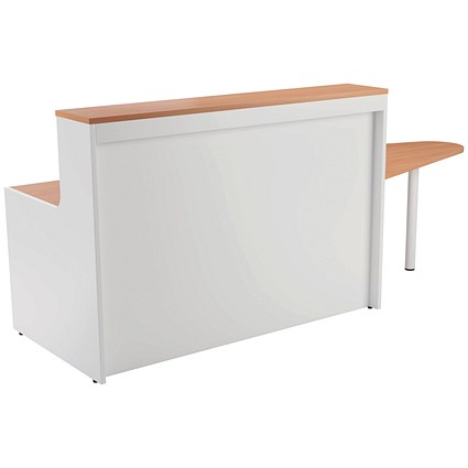 Jemini Two-Tone Reception Unit with Extension, 1400x800x740mm, Beech & White