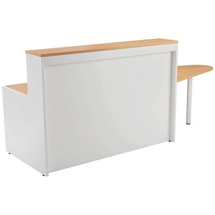 Jemini Two-Tone Reception Unit with Extension, 1400x800x740mm, Oak & White