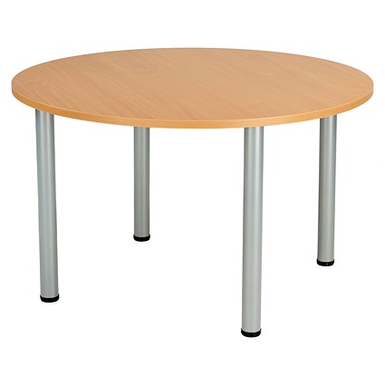 Jemini Circular Meeting Table, 1200x1200x730mm, Beech